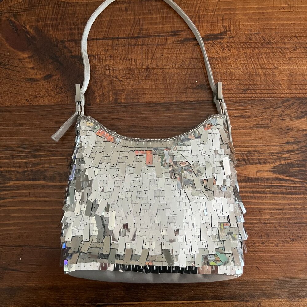 Silver Sequin Crossbody Bag - Picture 4 of 5